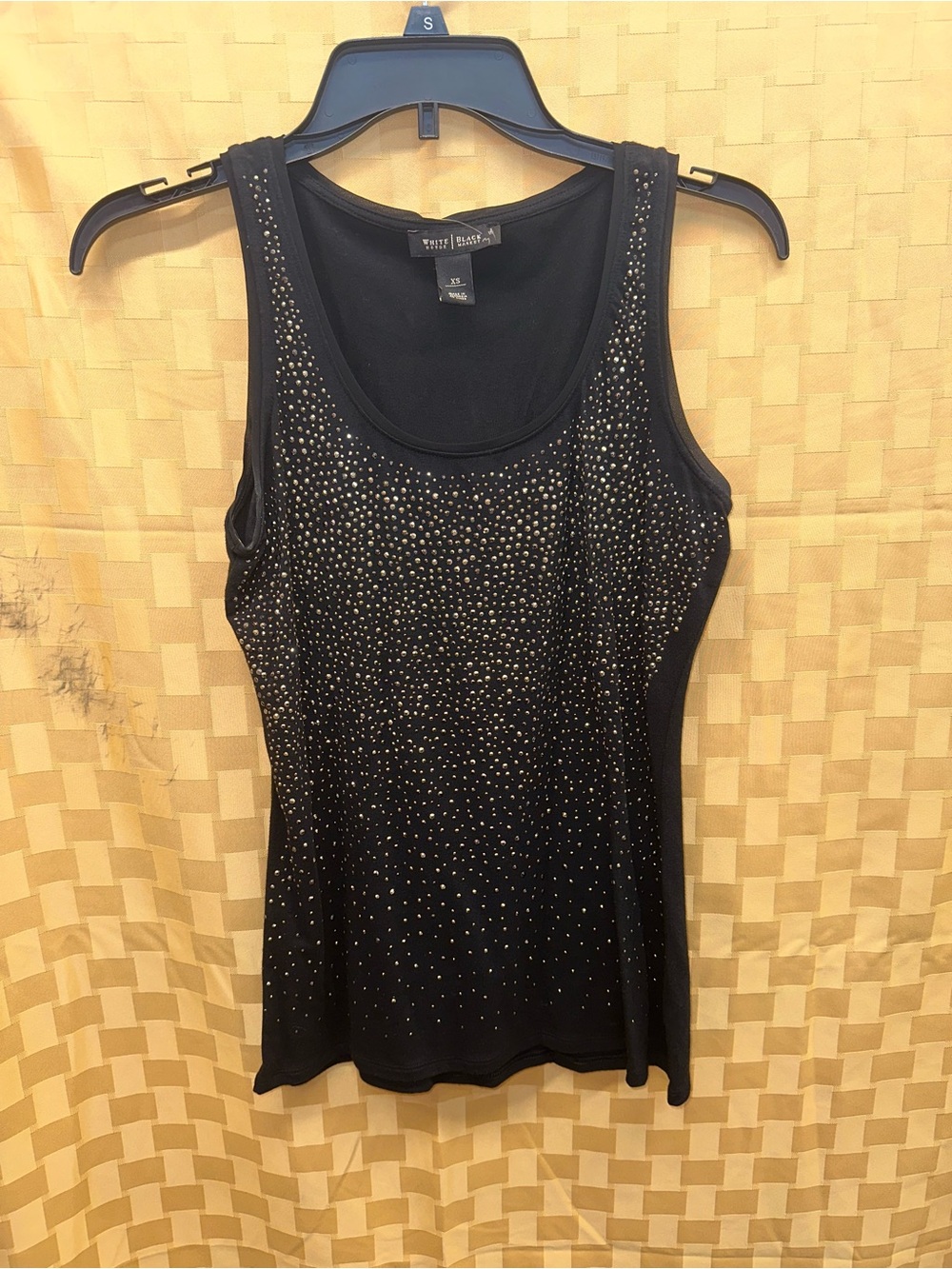 White House Black Market Black Crystal-Studded Tank Top